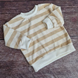 Oversize Pullover - Frottee Streifen