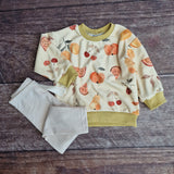 Oversize Pullover - Frottee Früchte