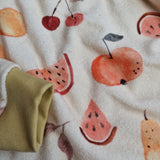 Oversize Pullover - Frottee Früchte