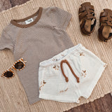 T-shirt | Taupe Ringel