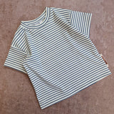 Oversize T-Shirt | Rib Blau/Creme