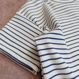 Oversize T-Shirt | Rib Blau/Creme