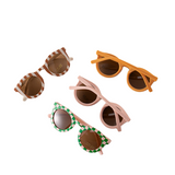 Sonnenbrille | Cognac/Rosé Streifen