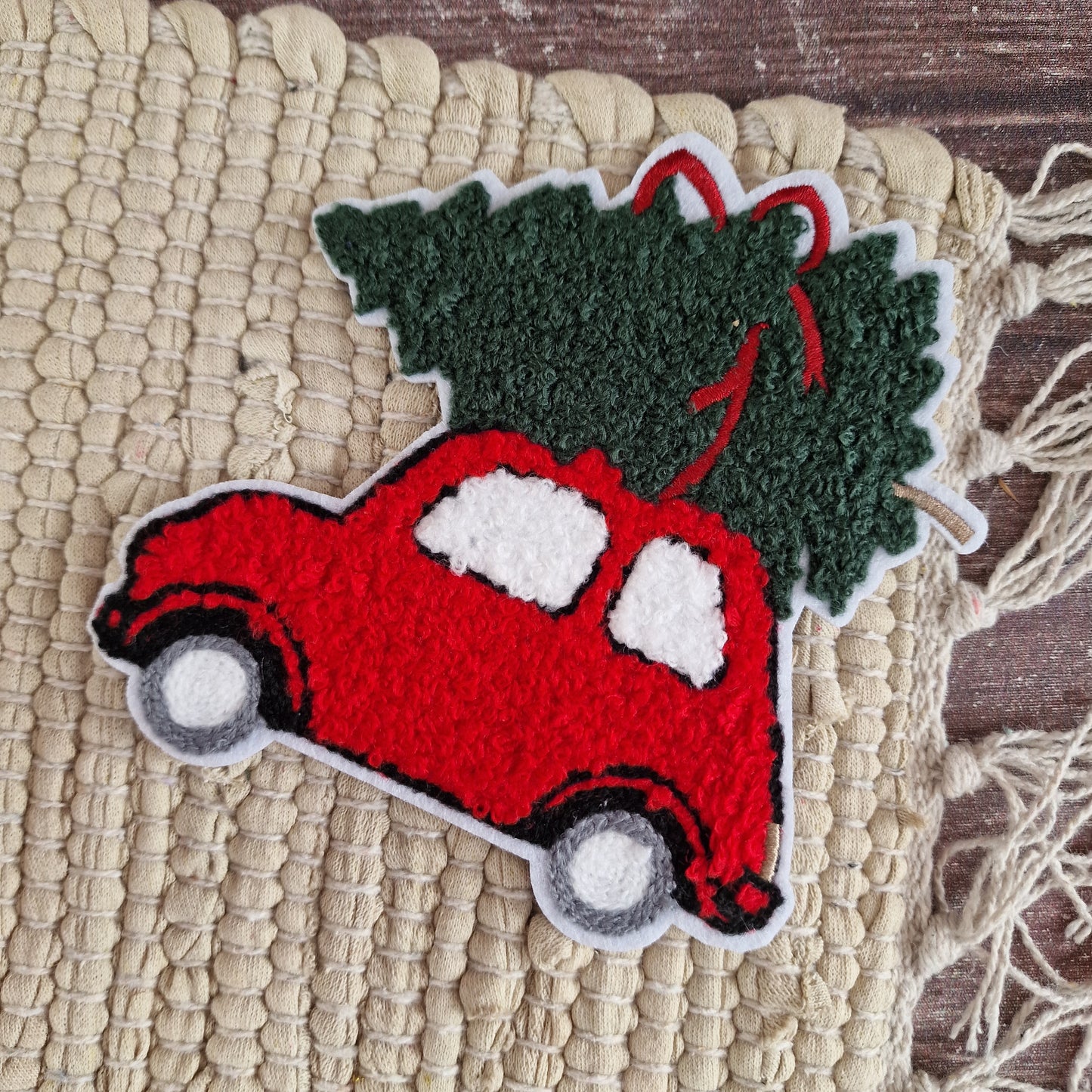 Chenille Patch - Weihnachtsauto