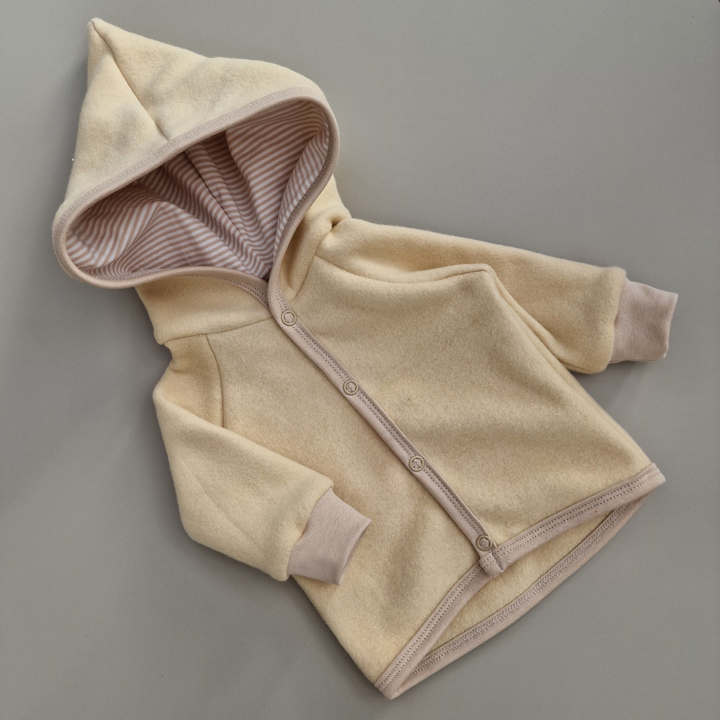 Baumwollfleece Jacke - Hellbeige