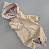 Baumwollfleece Overall - Hellbeige