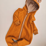 Baumwollfleece Overall - Karamell