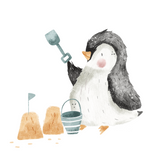 Bügelbild | Pinguin mit Sandburg