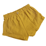 Kurze Hose | Musselin Senf