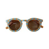 Sonnenbrille | Senfgelb/Blau gemustert