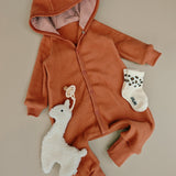 Baumwollfleece Overall - Ziegelrot